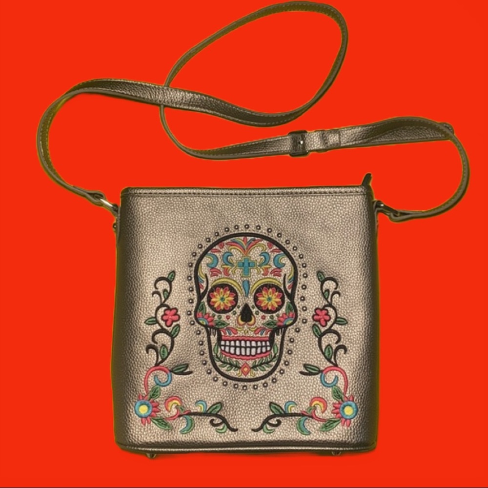 AMERICAN BLING scull embroidered crossbody bag